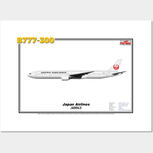 Boeing B777-300 - Japan Airlines (Art Print) Posters and Art